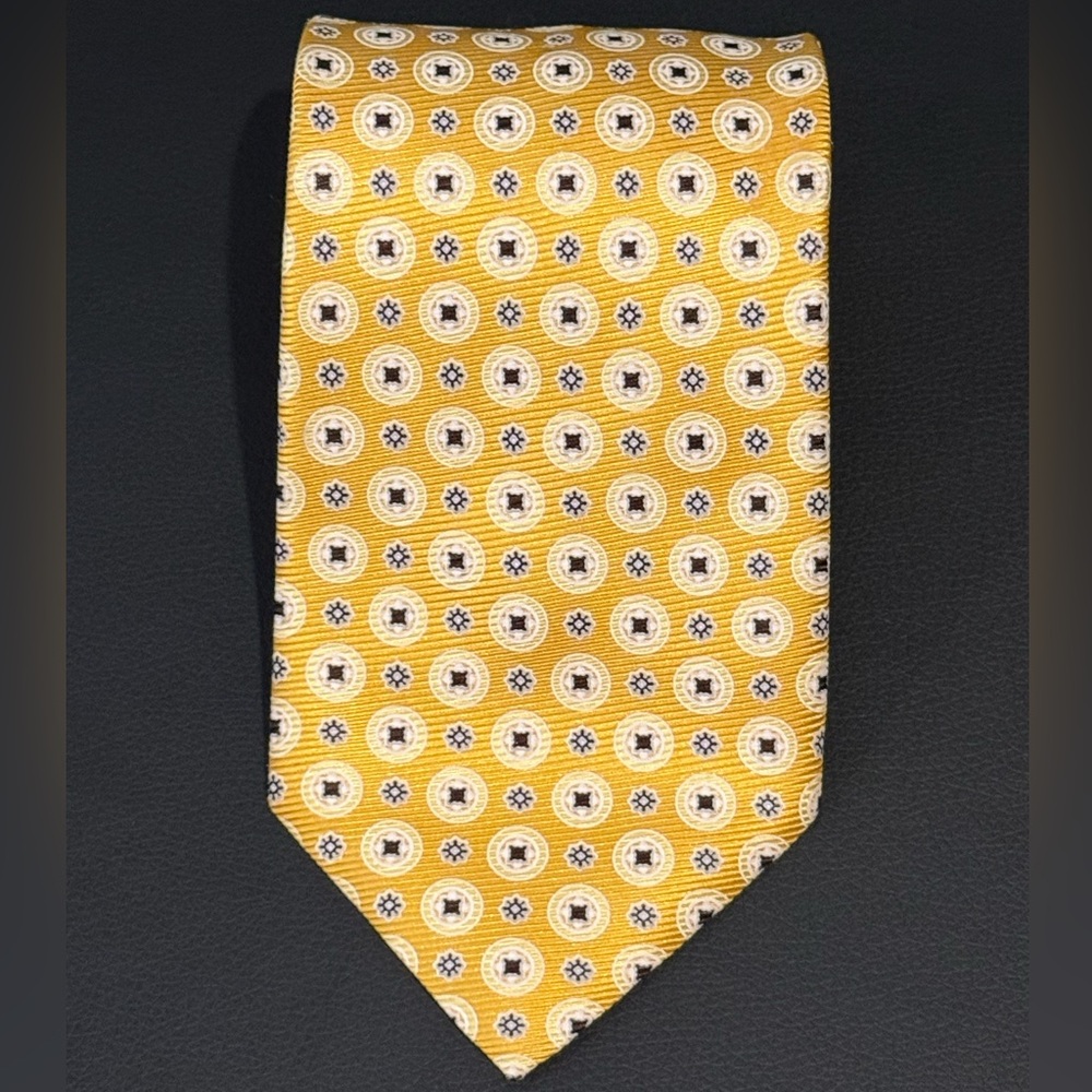 Elegant Yellow Patterned Men's Tie